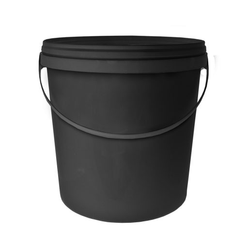 10ltr Round Black Bucket with Handle and Lid